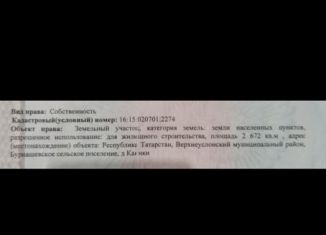 Продается земельный участок, 27 сот., Татарстан, Центральная улица