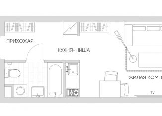 Квартира на продажу студия, 23.7 м2, Москва, Автомобильный проезд, 4, Автомобильный проезд