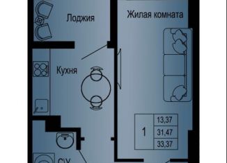 Продам 1-ком. квартиру, 33.5 м2, Ростов-на-Дону, Привокзальная улица, 3В, ЖК Донская Слобода