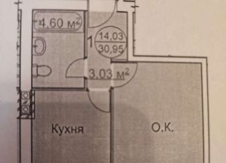 1-комнатная квартира на продажу, 31 м2, сельский посёлок Новинки, Высокая улица, 12, ЖК Окский Берег