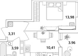 Продажа однокомнатной квартиры, 33.3 м2, Санкт-Петербург, Кубинская улица, 82к1, метро Московская