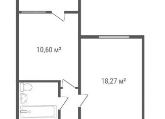 Продаю 1-комнатную квартиру, 34.8 м2, деревня Зверево, улица Генерала Донскова, 27к2