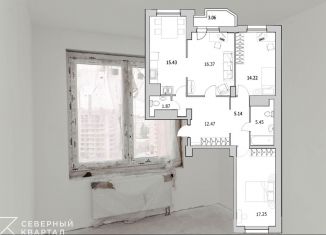 3-комнатная квартира на продажу, 91.1 м2, Санкт-Петербург, улица Кустодиева, 7к1, метро Проспект Просвещения