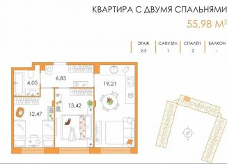 Продам 3-комнатную квартиру, 56.6 м2, Тула, ЖК Наши Баташи, Самоварная улица, 12