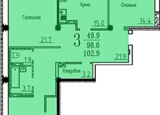 Продажа 3-комнатной квартиры, 103 м2, Воронеж, улица Лётчика Филипова, 8, ЖК Спутник