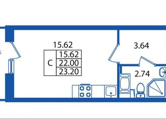 Продажа квартиры студии, 22.9 м2, Санкт-Петербург, ЖК Полис Приморский, проспект Авиаконструкторов, 63