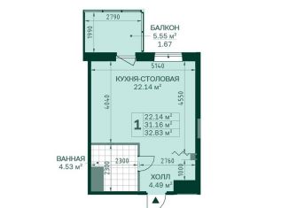Продам квартиру студию, 32.8 м2, Санкт-Петербург, Магнитогорская улица, 5к3, ЖК Магнифика
