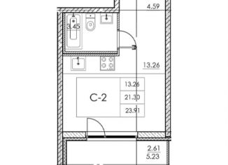 Продается квартира студия, 21 м2, поселок Бугры