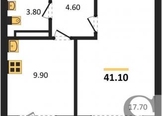 Продается 1-ком. квартира, 41.1 м2, рабочий посёлок Краснообск