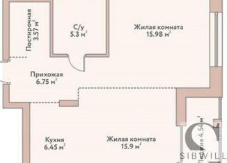 Продажа 2-комнатной квартиры, 54 м2, Новосибирск, Дачное шоссе, 20Б, ЖК Флора и Фауна