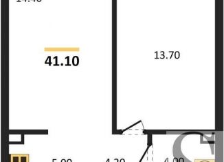 1-комнатная квартира на продажу, 41.1 м2, Новосибирск, Бронная улица, 22/1, метро Студенческая