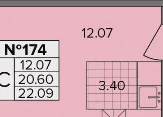 Продажа квартиры студии, 22.1 м2, деревня Новое Девяткино