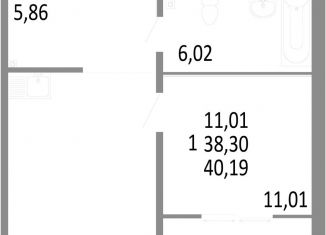 Продам 1-комнатную квартиру, 40.2 м2, Екатеринбург, ЖК Притяжение