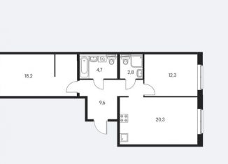 Продается 2-ком. квартира, 68 м2, Мытищи, улица Мира, 37, ЖК Ярославский