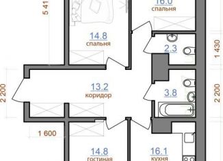 3-комнатная квартира на продажу, 88.1 м2, Иркутская область, территория Гусарская, 1