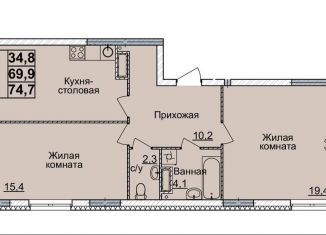 Продаю 2-комнатную квартиру, 74 м2, Нижний Новгород