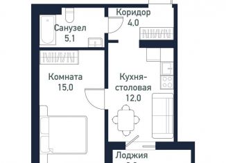 Продам 1-комнатную квартиру, 36.2 м2, посёлок Западный