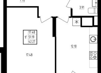 Продам 1-ком. квартиру, 42.3 м2, Казань, жилой комплекс Мечта, 5, ЖК Мечта