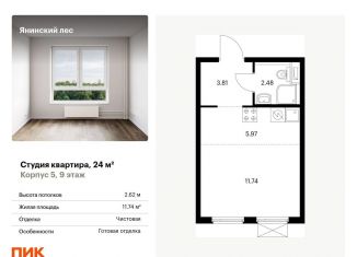 Продаю квартиру студию, 24 м2, Ленинградская область
