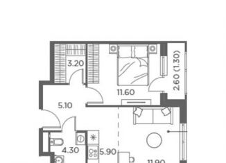 Продажа 1-ком. квартиры, 44 м2, посёлок Развилка, посёлок Развилка, 1