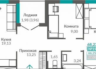 Продажа двухкомнатной квартиры, 66.3 м2, Крым