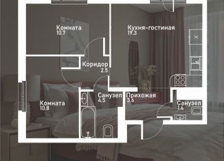 2-комнатная квартира на продажу, 54 м2, село Первомайский