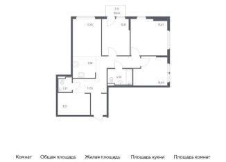 Продам 3-ком. квартиру, 90.4 м2, село Остафьево, жилой комплекс Остафьево, к22