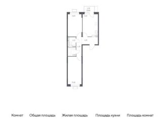 Продаю 2-комнатную квартиру, 57.5 м2, Московская область, жилой комплекс Прибрежный Парк, 9.2