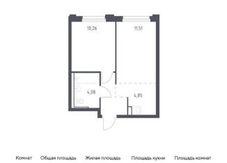 Продам однокомнатную квартиру, 34.6 м2, Тюменская область, жилой комплекс Чаркова 72, 1.4