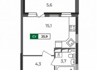 Продается квартира студия, 25.9 м2, Владимир, Сталинградский бульвар, 5