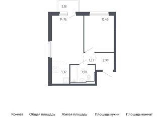 Продам 1-ком. квартиру, 37.5 м2, Тюмень, жилой комплекс Чаркова 72, 1.3