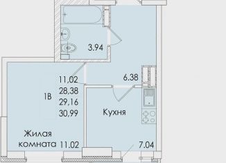 1-комнатная квартира на продажу, 31 м2, Ростов-на-Дону, проспект Сиверса, 12Д