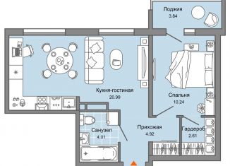 2-ком. квартира на продажу, 45 м2, Ульяновск, жилой комплекс Ультраград, 2, ЖК Ультраград