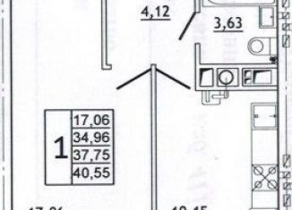 1-ком. квартира на продажу, 40.7 м2, Смоленск, Ленинский район, улица Нахимова, 23А