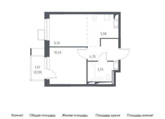 Продам однокомнатную квартиру, 34.4 м2, Московская область, микрорайон Пригород Лесное, к5.2