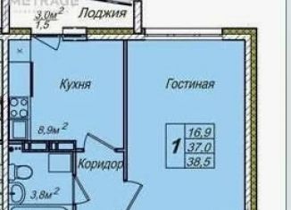 1-комнатная квартира на продажу, 37 м2, Новосибирск, улица Ясный Берег, 5, ЖК Венеция