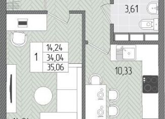 Продается 1-комнатная квартира, 35.1 м2, Краснодарский край, Дальняя улица, 30