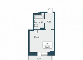 Квартира на продажу студия, 33.4 м2, Новосибирск, улица Зорге, 229/2