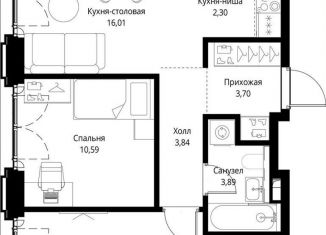 Продам двухкомнатную квартиру, 56.6 м2, Москва, Проектируемый проезд № 4089, станция Трикотажная