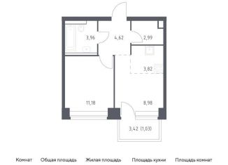2-комнатная квартира на продажу, 36.6 м2, Москва, улица МЖД Киевское 5-й км, 5с22, район Раменки