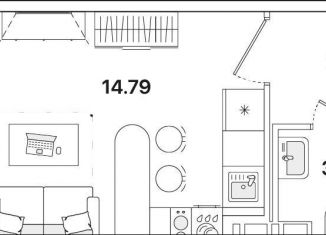 Квартира на продажу студия, 23.2 м2, Санкт-Петербург, метро Академическая