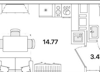 Квартира на продажу студия, 22.8 м2, Санкт-Петербург, метро Академическая