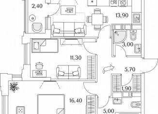 Продается 2-ком. квартира, 32.3 м2, Санкт-Петербург, Планерная улица, 99, муниципальный округ Юнтолово