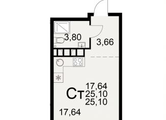 Продаю квартиру студию, 25 м2, Рязань, Московский район