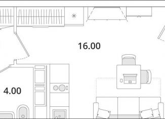 Квартира на продажу студия, 24.4 м2, Санкт-Петербург, Планерная улица, 99, метро Комендантский проспект