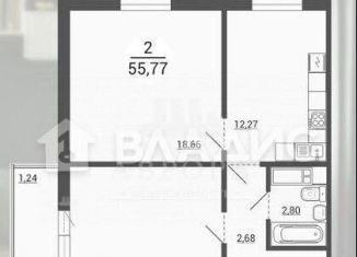 Продажа 2-комнатной квартиры, 55.8 м2, Челябинская область, улица 50-летия Магнитки, 31