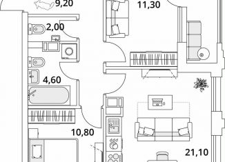 Продаю 2-комнатную квартиру, 41.3 м2, Санкт-Петербург, Планерная улица, 99, Приморский район