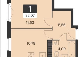 1-ком. квартира на продажу, 32.1 м2, Екатеринбург, метро Чкаловская, улица Академика Ландау, 39А/2