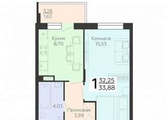 Продам 1-комнатную квартиру, 34 м2, Воронеж, Острогожская улица, 156/1, Советский район