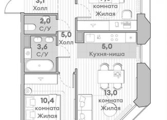 Продажа 3-ком. квартиры, 51.1 м2, Москва, Большая Очаковская улица, 4с28